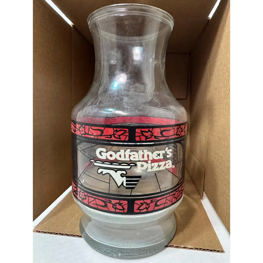 Coca-Cola Godfather's Pizza Glass Pitcher Vintage